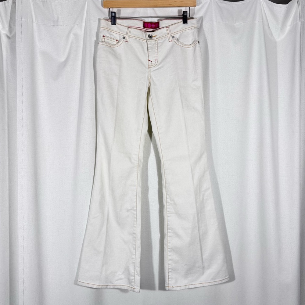 Glo Y2K White Low Rise Flare Jeans